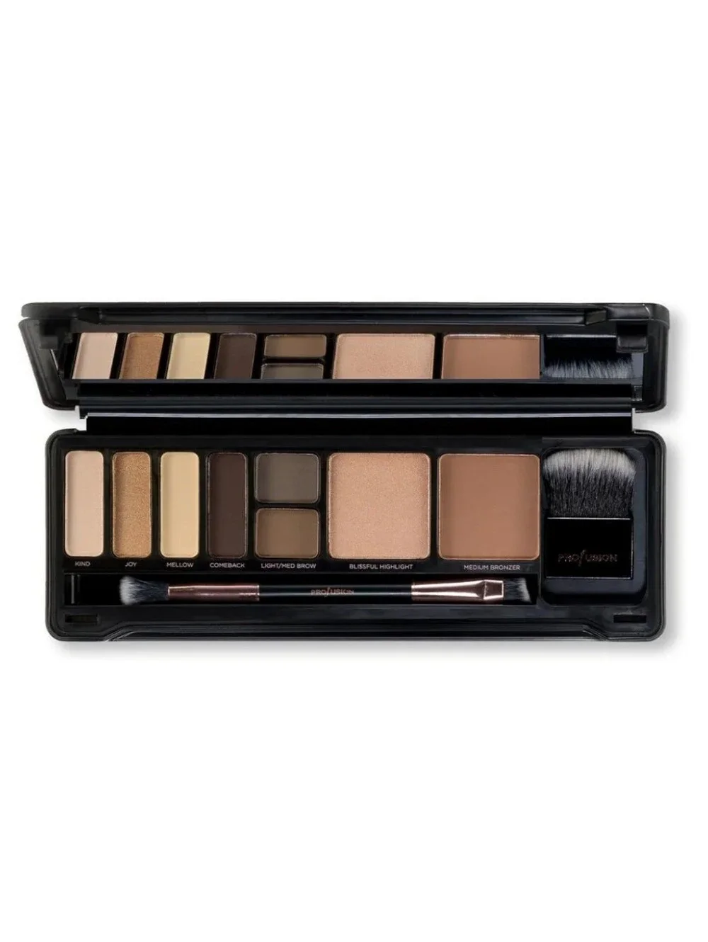 PROFUSION COSMETICS DAY FACE PRO MAKEUP CASE - 8 SHADES PALETTE WITH BRUSHES NEW